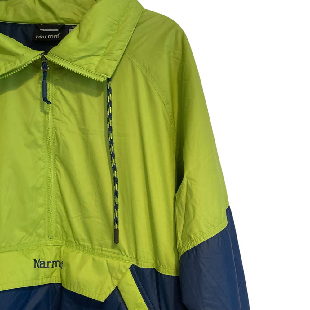 Marmot Lime Green Blue Anorak 3M Thinsulate Lightweight Macaw Coat Size Large - Picture 9 of 16
